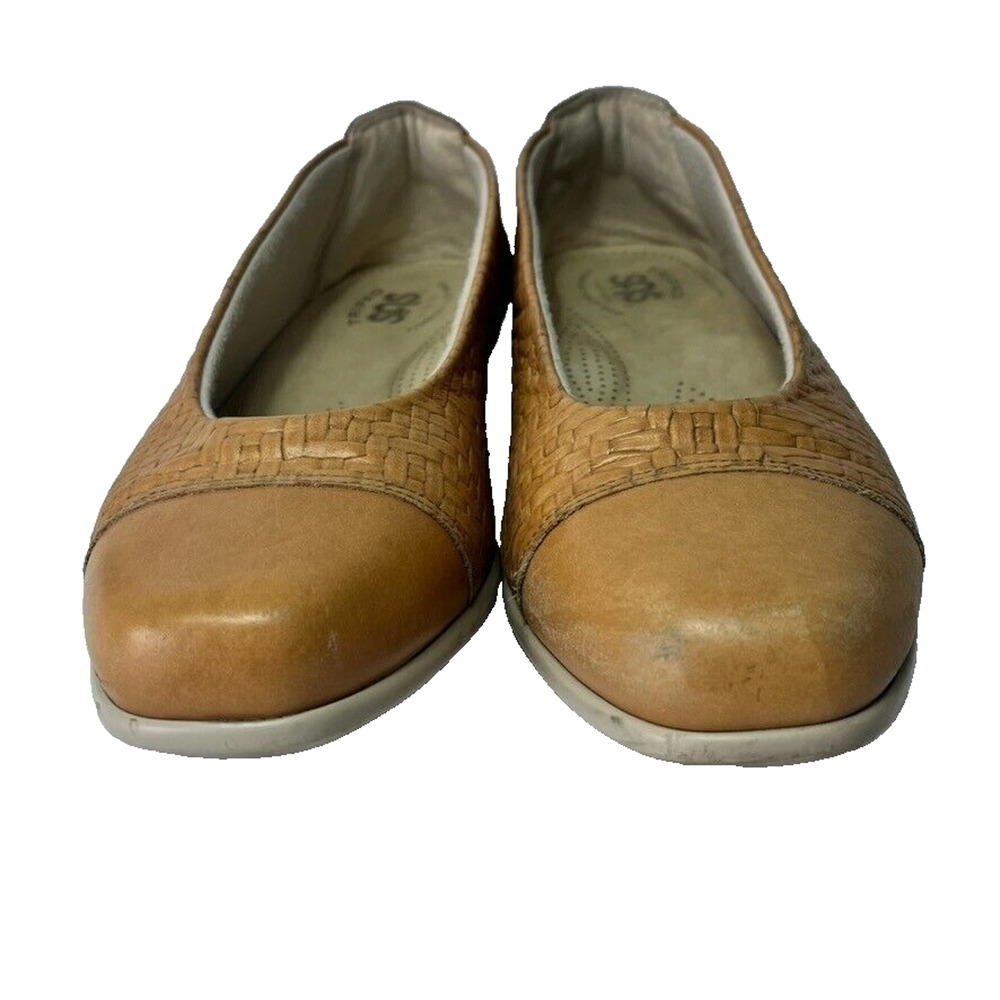 SAS Maui Ballet Flats Shoes Womens 9.5 Loafers Wheat Tan Woven Leather Slip-On - Picture 5 of 13